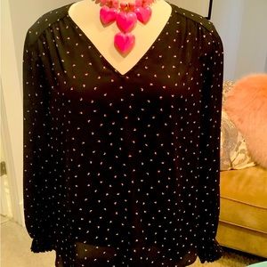 Cute heart print blouse